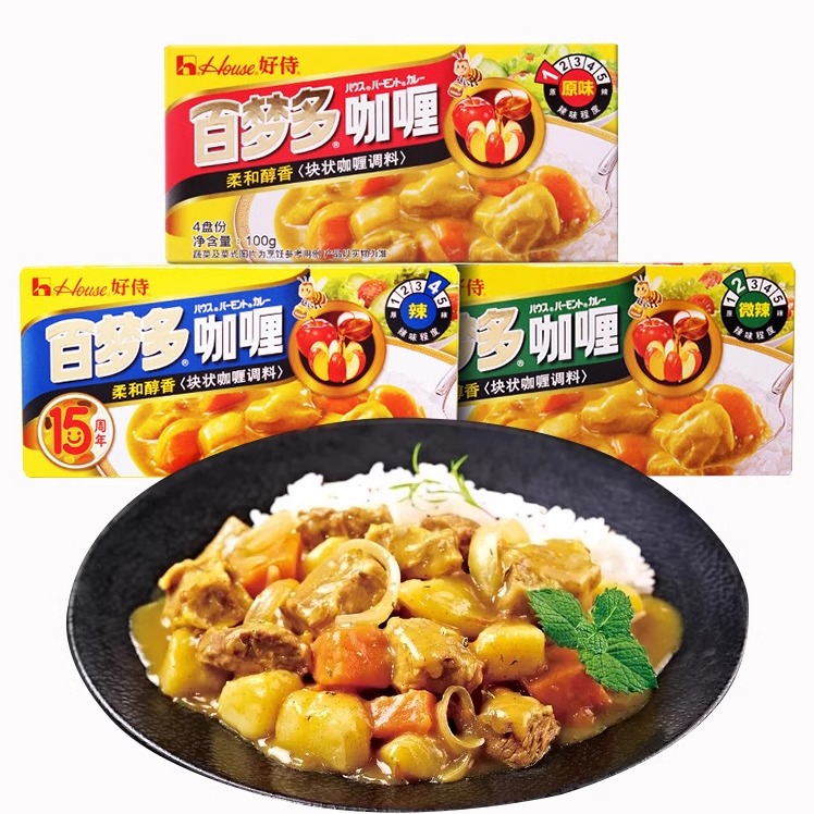 好侍咖喱块百梦多咖喱辣味100g餐饮酱日式家用儿童咖喱黄咖喱-图2