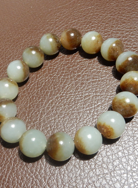 亮眼方言和田玉精品佩戴级新疆且末蓝带糖聚宝盆卡12mm手串手链X5