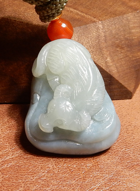 方言和田玉新蓝玉黄口双色吊坠