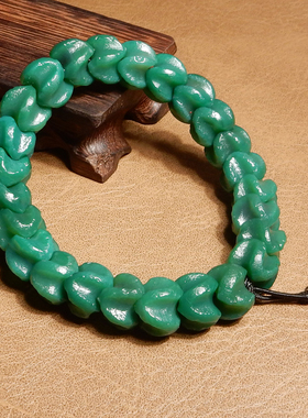 方言高油湖绿色玛瑙瓜棱随型珠