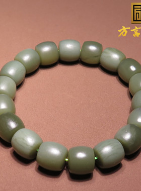 沙枣青老型珠卷丝纹12mm直切珠串