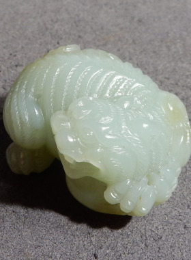 嗨翻天方言和田玉精品特色新疆且末料蓝色基调俏雕貔貅摆件吊坠X3