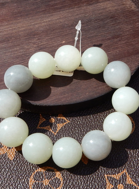 新疆青花籽料18mm圆珠手链手串