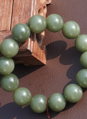 方言新疆沙枣青籽料无结构手串