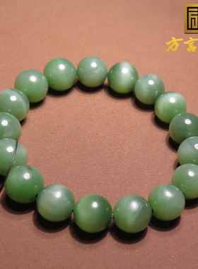 俄罗斯老坑料猫眼碧玉12mm女神链