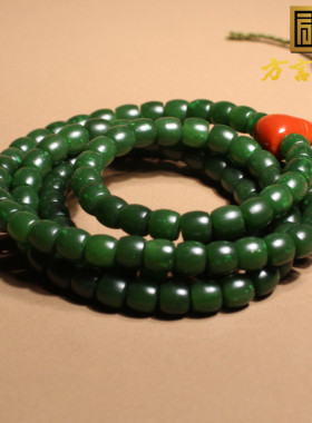 惊呆了和田玉精品新疆策勒细腻戈壁碧玉7mm老型珠项链手链A1