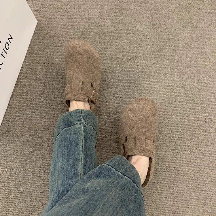 大码女鞋41到43加绒勃肯鞋软底舒适毛毛鞋呢子外穿保暖棉鞋乐福鞋,淘宝优惠券,粉丝福利购,淘宝优惠卷