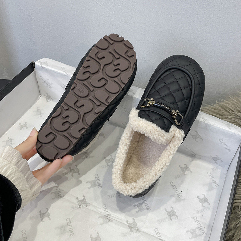 加绒豆豆鞋女冬季大码女鞋41到43软底不累脚保暖棉鞋毛毛鞋乐福鞋,淘宝优惠券,粉丝福利购,淘宝优惠卷