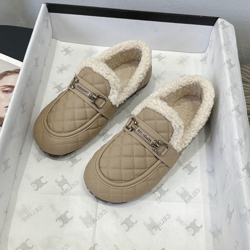 加绒豆豆鞋女冬季大码女鞋41到43软底不累脚保暖棉鞋毛毛鞋乐福鞋,淘宝优惠券,粉丝福利购,淘宝优惠卷