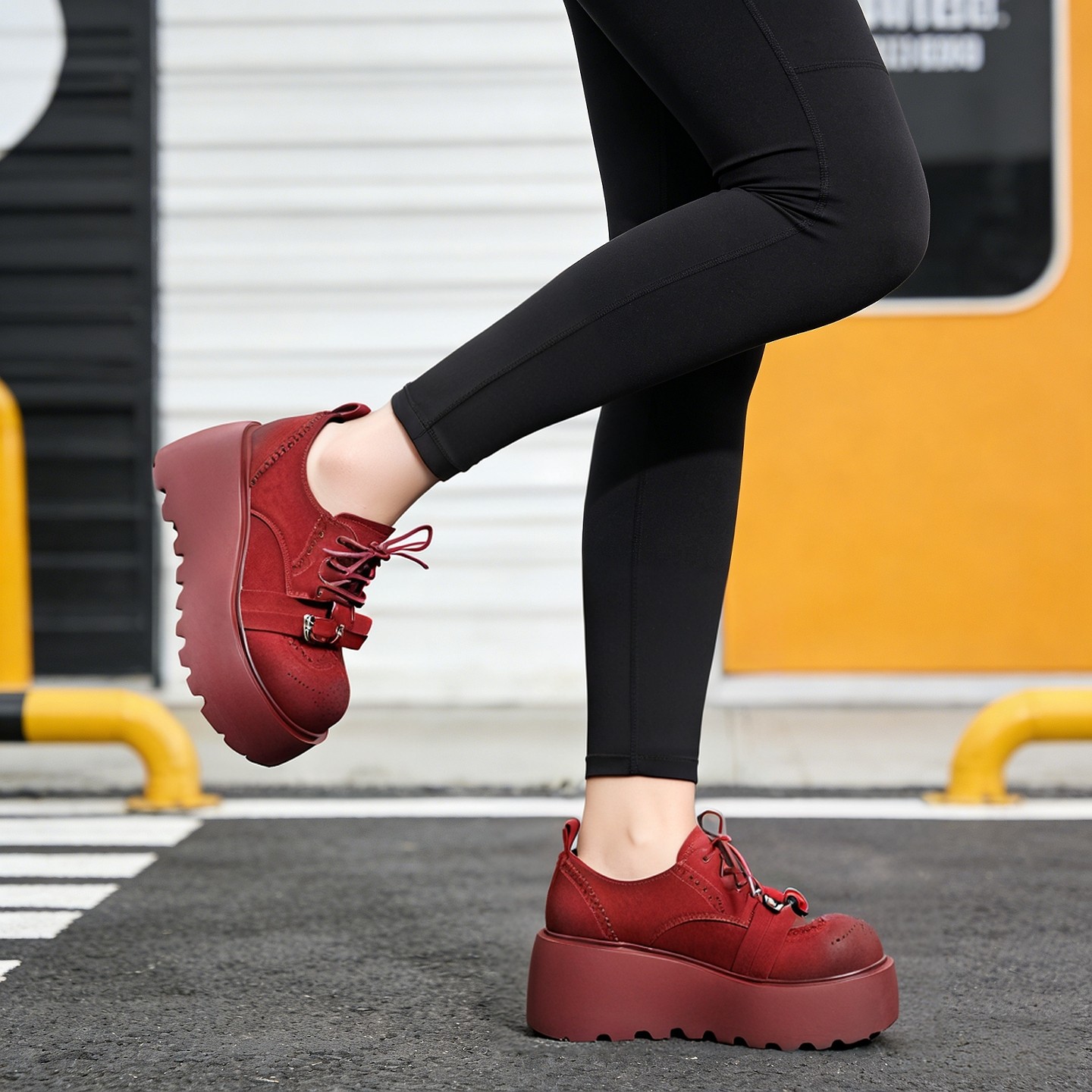 厚底松糕鞋女2026新款春季小个子增高显脚小皮带扣百搭休闲乐福鞋,淘宝优惠券,粉丝福利购,淘宝优惠卷