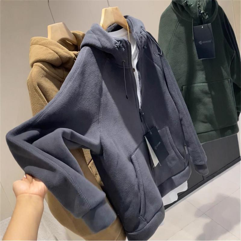 大厂订单~情侣款加厚620g暖燚绒双面摇粒绒保暖连帽卫衣外套冬新 - 图2