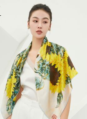 羿唐原创设计百搭优雅桑蚕丝方巾
