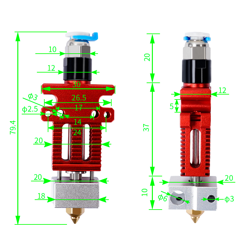 CR6 SE /CR5 PRO全套热端组件挤出头打印头改装 3D打印机配件1.75 - 图2