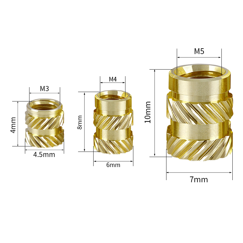 Voron 0/0.1/2.4 土八左右斜纹注塑滚花铜螺母卧龙 M3 M4 M5螺纹 - 图0