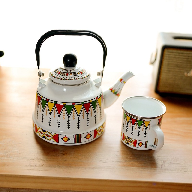 信一韩国取暖器烤火炉电暖炉搭配用珐琅搪瓷烧水壶茶壶水杯茶杯,淘宝优惠券,粉丝福利购,淘宝优惠卷