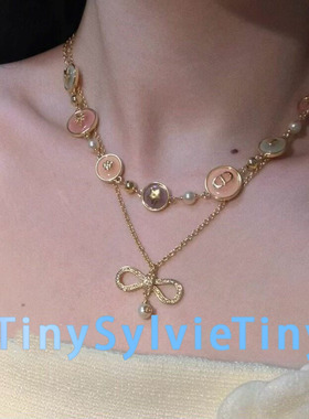 TinySylvie温柔蝴蝶结珍珠锁骨链