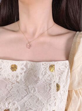 清库存日月星辰项链女创意几何吊坠网红ins潮冷淡风轻奢锁骨链