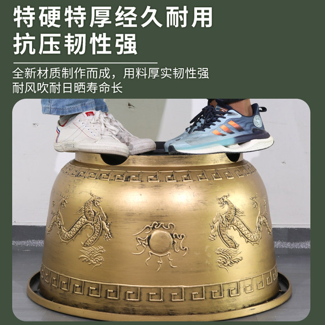 Large diameter imitation ceramic thickened flower pot bronze plastic resin iron tree balcony courtyard fish lotus water lily flower pot