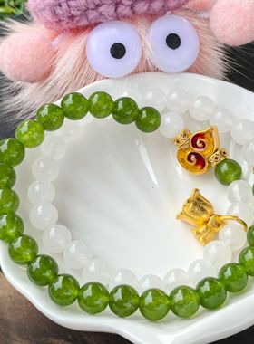 [三寻 seeyou]天然和田玉碧玉双圈手链乌兰海碧玉多圈首饰礼物