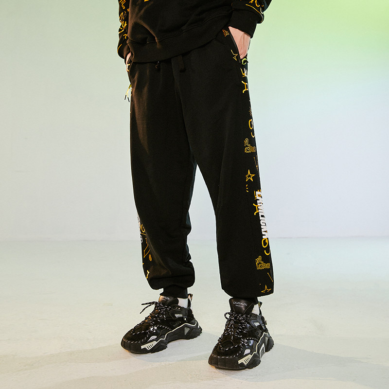 LAMLICKA烫金熊猫字母束脚休闲裤男潮牌春季美式大码运动卫裤宽松,淘宝优惠券,粉丝福利购,淘宝优惠卷