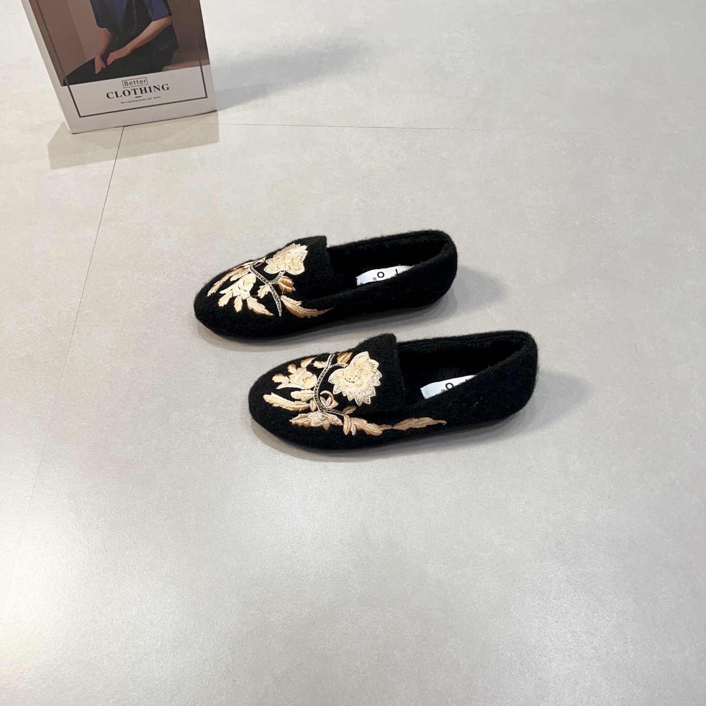 复古风刺绣花毛呢子软底豆豆鞋女2025新款秋冬季一脚蹬加绒毛毛鞋,淘宝优惠券,粉丝福利购,淘宝优惠卷