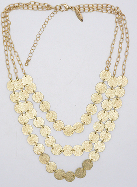 双色可选磨砂三层配饰女款项链