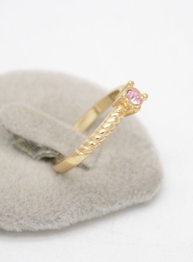 斜纹金色戒指气质百搭韩版简约