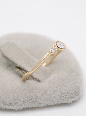 时尚镶钻韩版金色戒指波浪形百搭