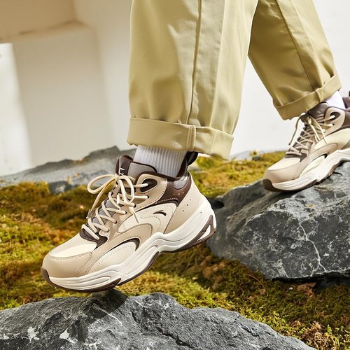 安踏男2024冬大棉加绒休闲鞋皮面软底舒适潮流运动男鞋112448957 - 图3