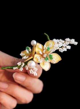胸针设计感非遗绒花花朵重工胸花优雅小众设计别针高端礼物
