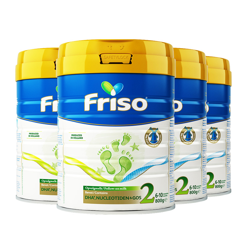 friso美素佳儿官方海外旗舰店Friso美素佳儿荷兰版婴儿配方奶粉2段800g/*4罐3