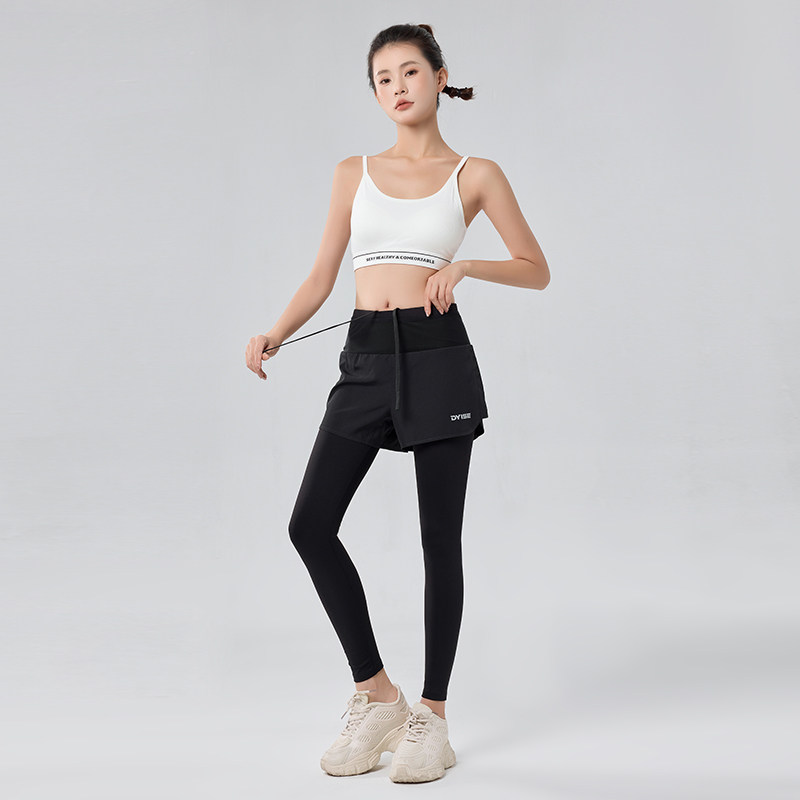 [五个口袋]DYISE全腰围口袋假两件长裤紧身高腰跑步训练运动23040,淘宝优惠券,粉丝福利购,淘宝优惠卷