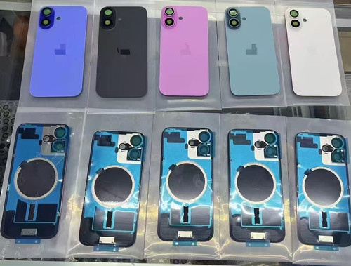 适用于 16 16plus 16pro 16promax 一体冷雕后盖焊好铁片后玻璃 - 图0