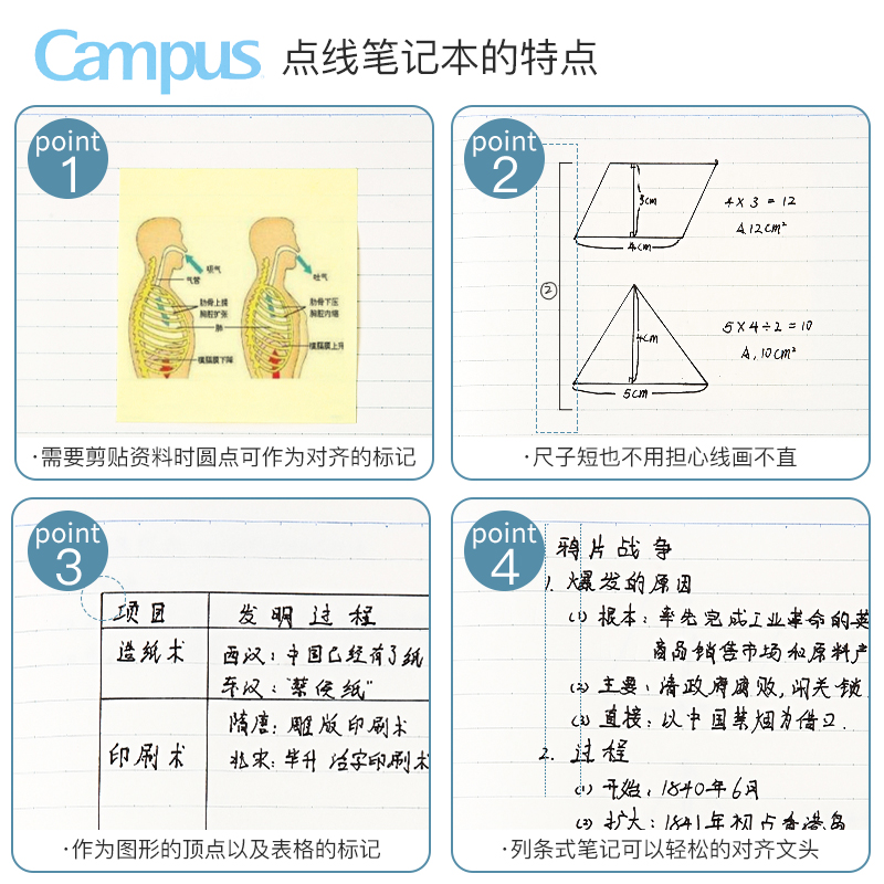 日本kokuyo国誉Campus本软面a5抄无线装订胶装大学生笔记本本子b5横线点线方格记事本日记本螺旋线圈上翻本 - 图1