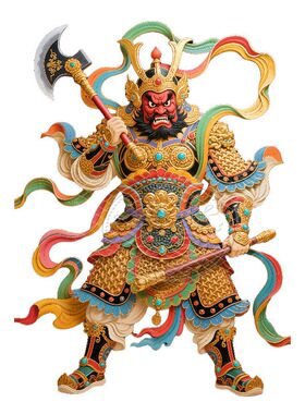 无背景国风门神镇宅护平安防水墙贴大门玄关客厅商铺墙上装饰新款