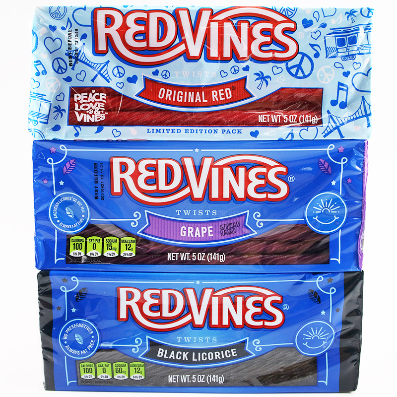 美国红藤甘草葡萄草莓扭扭糖吸管零食美剧詹姆斯Red Vines Twists - 图3