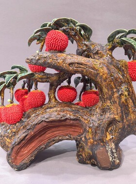 送客户客厅仿真荔枝石湾陶瓷中式