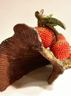 特推荐 满堂红仿真荔枝石湾陶瓷公仔客厅办公室玄关公司中式摆件