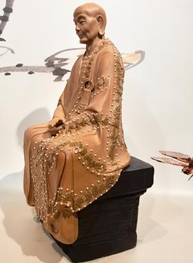 陶瓷六祖慧能摆件玄关佛堂保平安