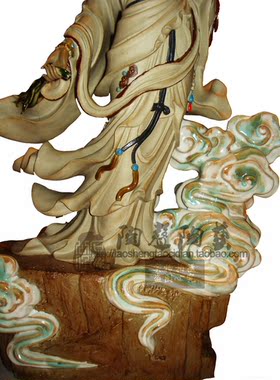 观音菩萨陶瓷佛堂博古架摆件中式