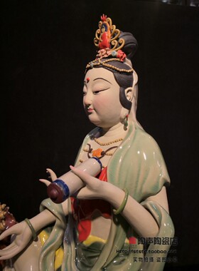 摆件陶瓷文殊菩萨酒柜保平安中式