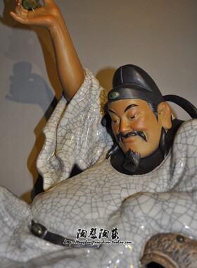 工艺李白石湾公仔酒庄中式风摆件
