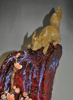 工艺孤品门厅玄关中式风石湾陶瓷