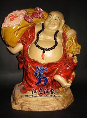 工艺洪福齐天石湾陶瓷送礼实拍