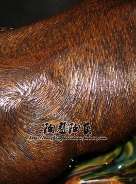 工艺风水石湾公仔博古架生肖牛
