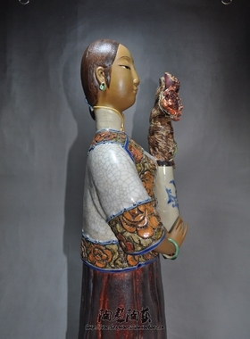 平安吉祥中式摆件石湾公仔客厅