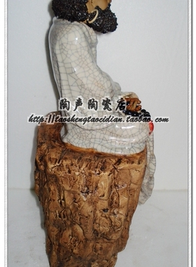 工艺达摩陶瓷石湾公仔中式风摆件