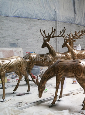 卡通动物雕塑玻璃钢仿铜煌雅