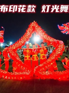 灯光舞龙舞狮夜光龙绸缎布龙舞台