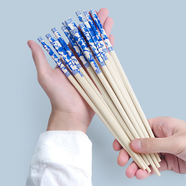 Disposable chopsticks, high-end household flower chopsticks, longer and thicker